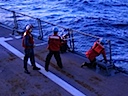 Prepping helo deck.