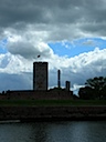 Monument on the river up to Gdansk