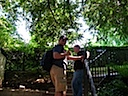 Francis and Doug at the castle