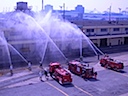 Putting out the fire.